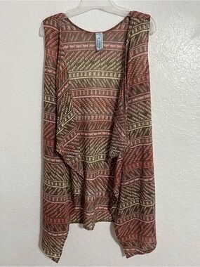 M. Fasis By California Blue Long Open Front  Knit Sweater Top  Size L #166
